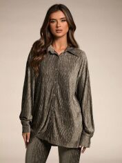 Акція на Сорочка оверсайз жіноча SHEIN GD-00134587 XS Хакі від Rozetka