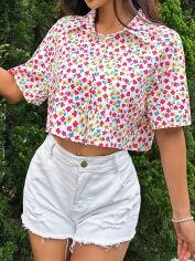 Акція на Сорочка оверсайз жіноча SHEIN GD-00150346 S Різнокольорова від Rozetka