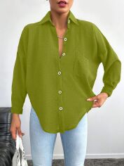 Акція на Сорочка оверсайз жіноча SHEIN GD-00143010 L Салатова від Rozetka