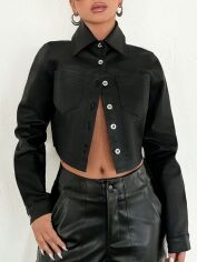Акція на Сорочка джинсова жіноча SHEIN GD-00143584 L Чорна від Rozetka