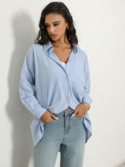 Акція на Сорочка оверсайз жіноча SHEIN GD-00143723 L Синя від Rozetka