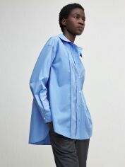 Акція на Сорочка оверсайз жіноча SHEIN GD-00133174 S Блакитна від Rozetka