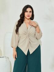 Акція на Блузка жіноча SHEIN GD-00161069 3XL Кремова від Rozetka