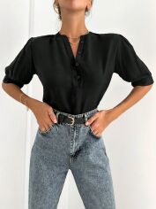 Акція на Блузка жіноча SHEIN GD-00111750 S Чорна від Rozetka