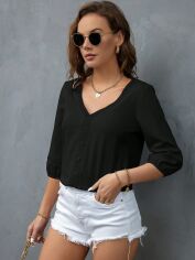 Акція на Блузка жіноча SHEIN GD-00111787 S Чорна від Rozetka