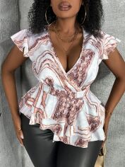 Акція на Блузка жіноча SHEIN GD-00111538 3XL Біла від Rozetka