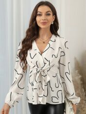 Акція на Блузка жіноча SHEIN GD-00146167 M Біла від Rozetka