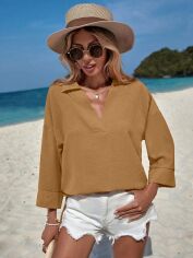 Акція на Блузка жіноча SHEIN GD-00098326 M Бежева від Rozetka
