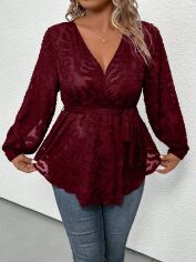Акція на Блузка жіноча SHEIN GD-00138173 2XL Бордова від Rozetka