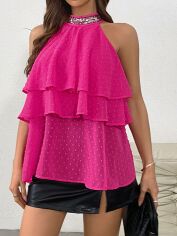 Акція на Блузка жіноча SHEIN GD-00153482 XS Фуксія від Rozetka