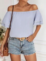 Акція на Блузка жіноча SHEIN GD-00152391 XL Бузкова від Rozetka