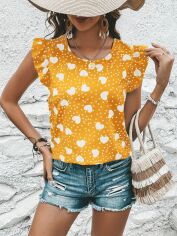 Акція на Блузка жіноча SHEIN GD-00150478 S Жовта від Rozetka