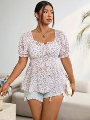 Акція на Блузка жіноча SHEIN GD-00136135 XL Біла від Rozetka