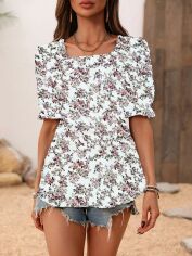 Акція на Блузка жіноча SHEIN GD-00147996 M Біла від Rozetka