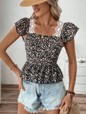 Акція на Блузка жіноча SHEIN GD-00145172 L Чорна від Rozetka