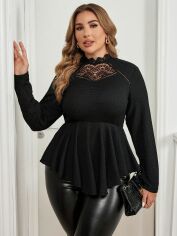 Акція на Блузка жіноча SHEIN GD-00133832 2XL Чорна від Rozetka