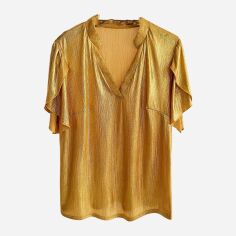 Акція на Блузка жіноча SHEIN GD-00138213 2XL Золотиста від Rozetka