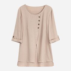 Акція на Блузка жіноча SHEIN GD-00139296 3XL Світло-бежева від Rozetka