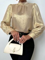 Акція на Блузка жіноча SHEIN GD-00150119 S Світло-бежева від Rozetka