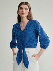 Акція на Блузка жіноча SHEIN GD-00150124 S Синя від Rozetka