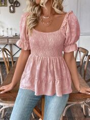 Акція на Блузка жіноча SHEIN GD-00111416 S Світло-рожева від Rozetka