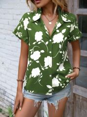 Акція на Блузка жіноча SHEIN GD-00160186 S Зелена від Rozetka