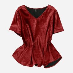 Акція на Блузка жіноча SHEIN GD-00135886 XL Бордова від Rozetka