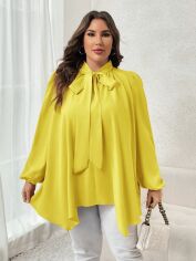 Акція на Блузка жіноча SHEIN GD-00135696 XL Жовта від Rozetka