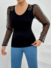 Акція на Блузка жіноча SHEIN GD-00143487 L Чорна від Rozetka
