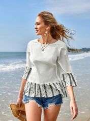 Акція на Блузка жіноча SHEIN GD-00143526 L Біла від Rozetka