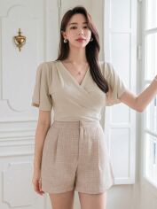 Акція на Блузка жіноча SHEIN GD-00122872 S Бежева від Rozetka