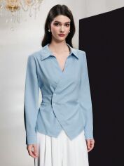 Акція на Блузка жіноча SHEIN GD-00152354 XL Блакитна від Rozetka