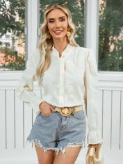 Акція на Блузка жіноча SHEIN GD-00146552 M Молочна від Rozetka
