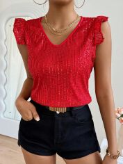 Акція на Блузка жіноча SHEIN GD-00109184 S Червона від Rozetka
