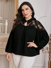 Акція на Блузка жіноча SHEIN GD-00139200 3XL Чорна від Rozetka
