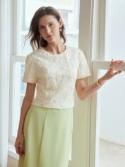 Акція на Блузка жіноча SHEIN GD-00150527 S Молочна від Rozetka