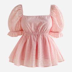 Акція на Блузка жіноча SHEIN GD-00140042 4XL Світло-рожева від Rozetka