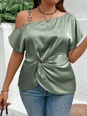 Акція на Блузка жіноча SHEIN GD-00138524 2XL Зелена від Rozetka