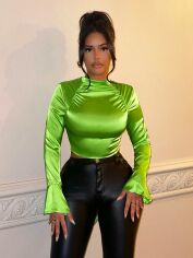 Акція на Блузка жіноча SHEIN GD-00095291 L Салатова від Rozetka