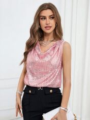 Акція на Блузка жіноча SHEIN GD-00095190 XS Світло-рожева від Rozetka