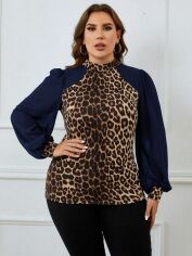 Акція на Блузка жіноча SHEIN GD-00130654 XL Темно-синя від Rozetka