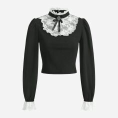 Акція на Блузка жіноча SHEIN GD-00153283 XS Чорна від Rozetka