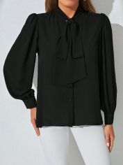 Акція на Блузка жіноча SHEIN GD-00152073 XL Чорна від Rozetka