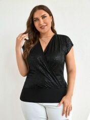 Акція на Блузка жіноча SHEIN GD-00111560 3XL Чорна від Rozetka