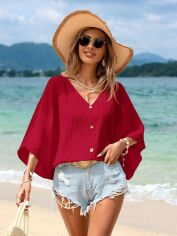Акція на Блузка жіноча SHEIN GD-00153431 XS Червона від Rozetka