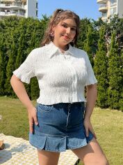 Акція на Блузка жіноча SHEIN GD-00162330 3XL Біла від Rozetka