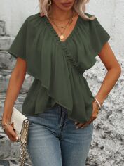 Акція на Блузка жіноча SHEIN GD-00145022 L Хакі від Rozetka