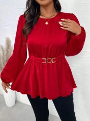 Акція на Блузка жіноча SHEIN GD-00132741 XL Червона від Rozetka