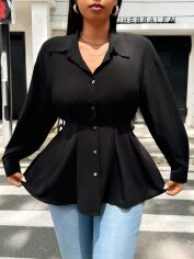 Акція на Блузка жіноча SHEIN GD-00132813 XL Чорна від Rozetka