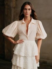 Акція на Блузка жіноча SHEIN GD-00133477 M Пудрова від Rozetka